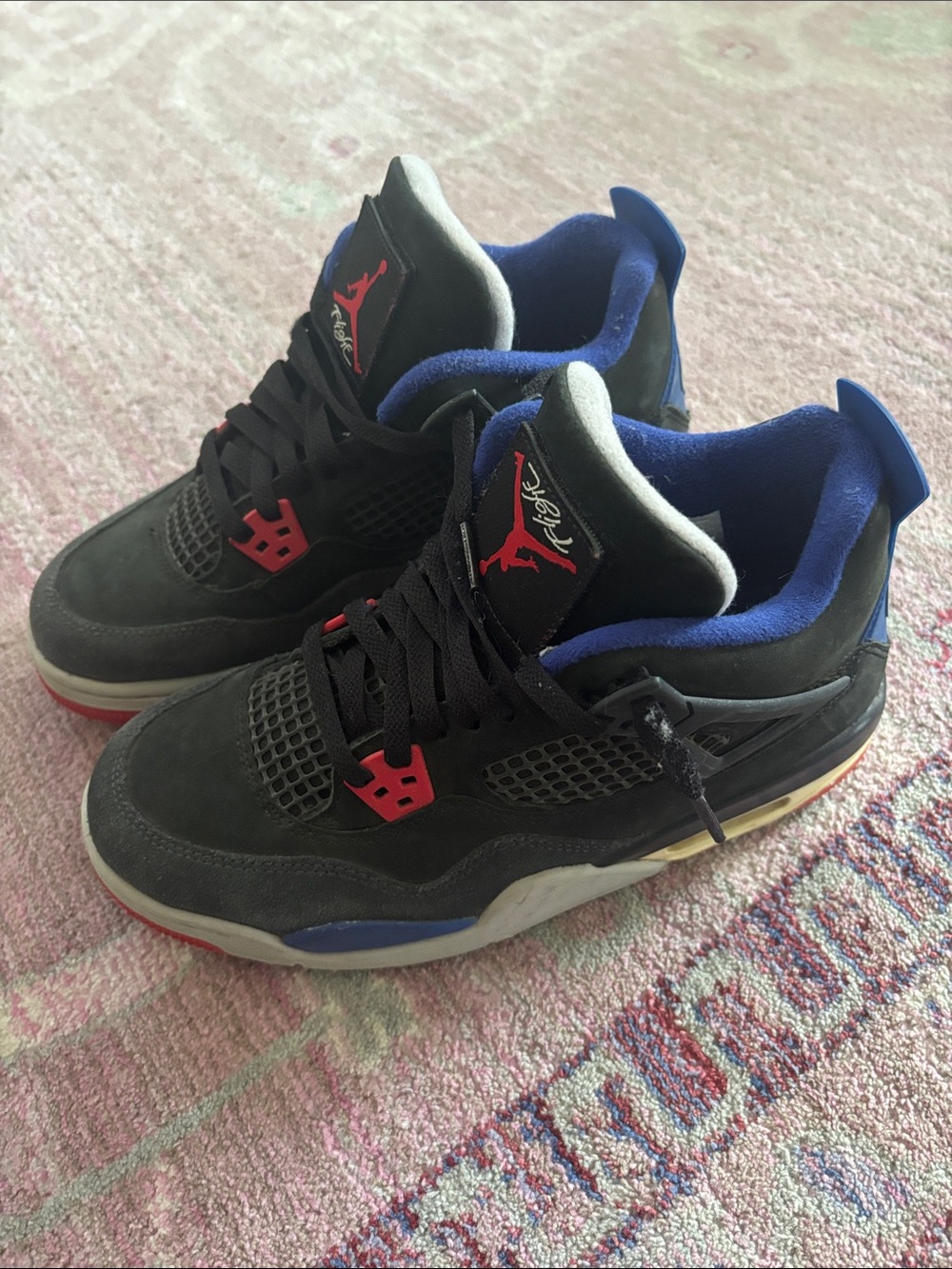 Rare Air Jordan Kids Black Red Blue Sneakers